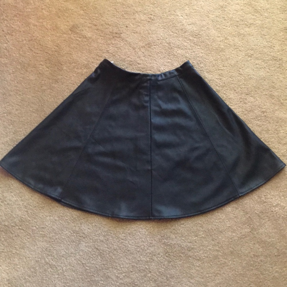 Lauren Conrad faux leather A-line skirt SzS